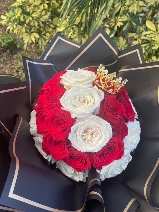 The Royal Red and White bouquet