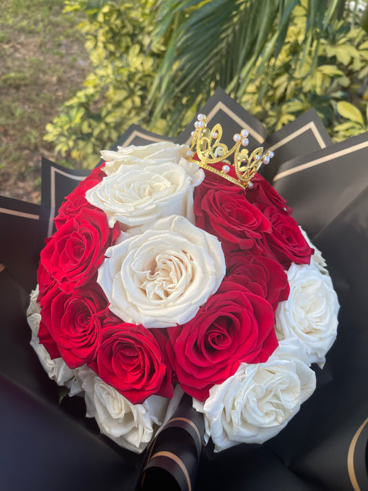 The Royal Red and White bouquet